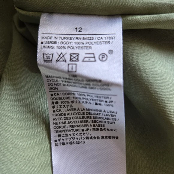 BANANA REPUBLIC FACTORY One-Shoulder Draped Green Patterned Dress - Picture 6 of 13